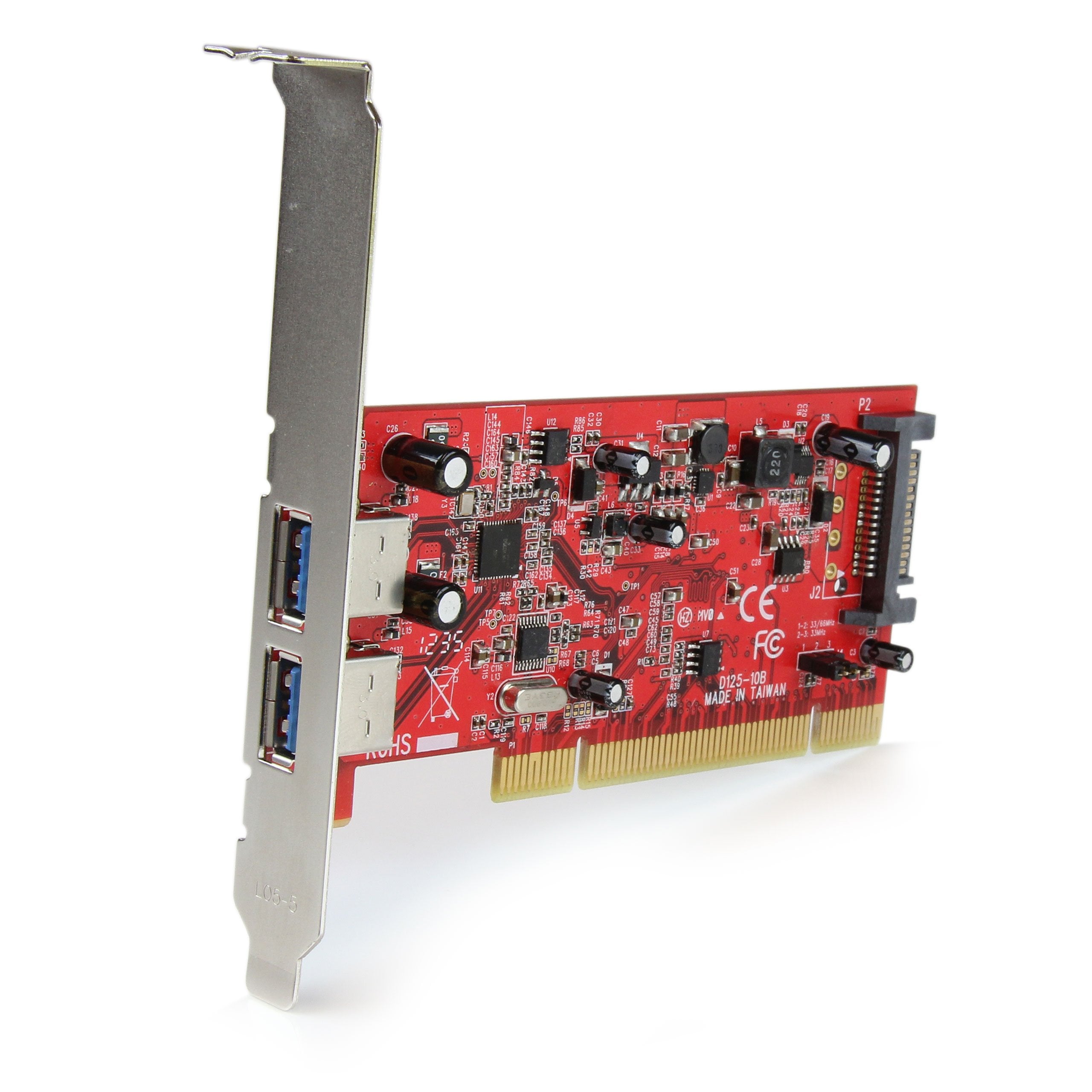 Startech.Com 2 Port Pci Superspeed Usb 3.0 Adapter Card With Sata Power   Dual Port Pci Usb 3 Controller Card (Pciusb3S22)